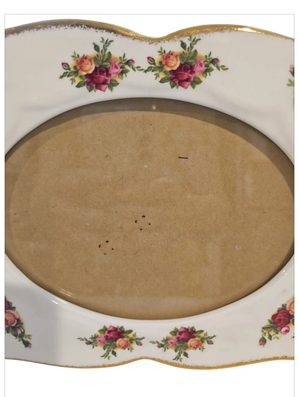 Vintage Royal Albert Old Country Roses Scalloped China Picture Frame - England